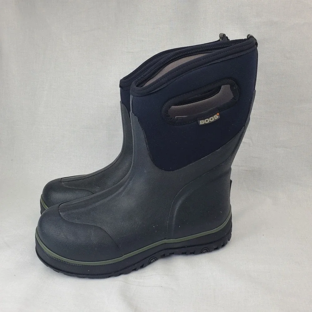 Bogs Men's Ultra Mid Waterproof Rugged Insulated Winter Rain Boot Black Size 6